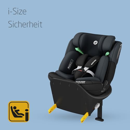 Maxi-Cosi Emerald 360 S i-Size, 360° Drehbarer Autositz, 0-12 Jahre, Tonal Black