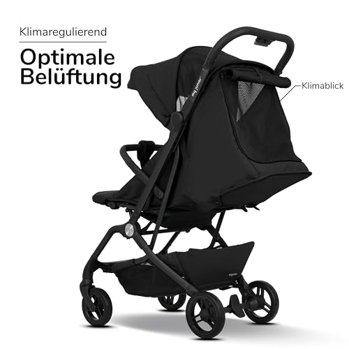 my junior Buggy PICO³, bis 22kg, Einhand AutoFold, Ergonomische Liegeposition, UV50+ Sonnenverdeck, Handgepäckmaß, Black Night