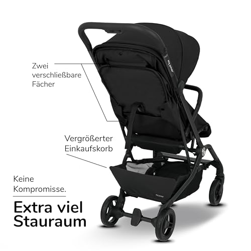 my junior Buggy PICO³, bis 22kg, Einhand AutoFold, Ergonomische Liegeposition, UV50+ Sonnenverdeck, Handgepäckmaß, Black Night