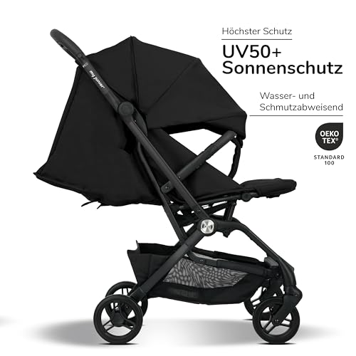 my junior Buggy PICO³, bis 22kg, Einhand AutoFold, Ergonomische Liegeposition, UV50+ Sonnenverdeck, Handgepäckmaß, Black Night