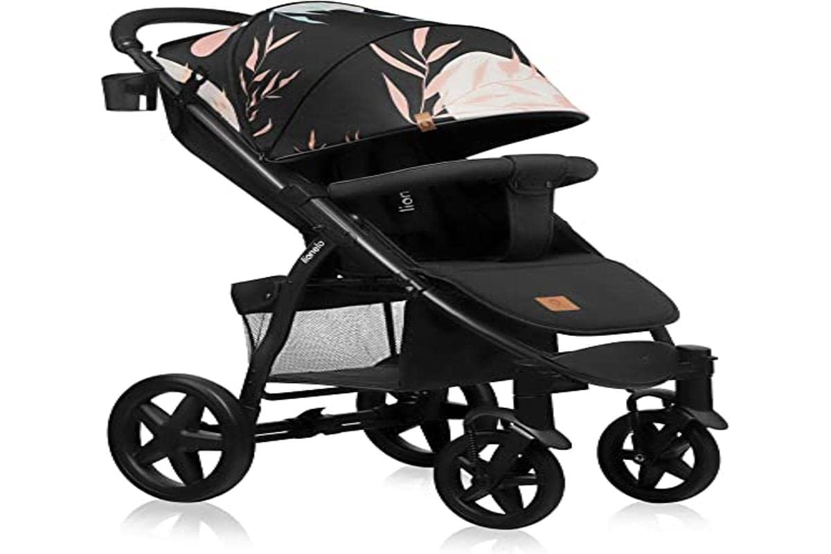 LIONELO Annet Plus Buggy, Bis 22 kg, Liegefunktion, Zusammenklappbar, Eva-Schaum-Räder, Moskitonetz, Zubehör