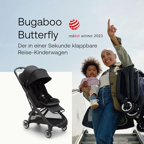 Bugaboo Butterfly, Ultrakompakter Reise-Kinderwagen, Einhändig Faltbar, Black