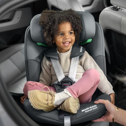 Maxi-Cosi Emerald 360 S i-Size, 360° Drehbarer Autositz, 0-12 Jahre, Tonal Black