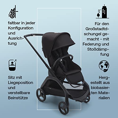 Bugaboo Dragonfly City-Kinderwagen, Kompakt, Einhändig Faltbar, Black