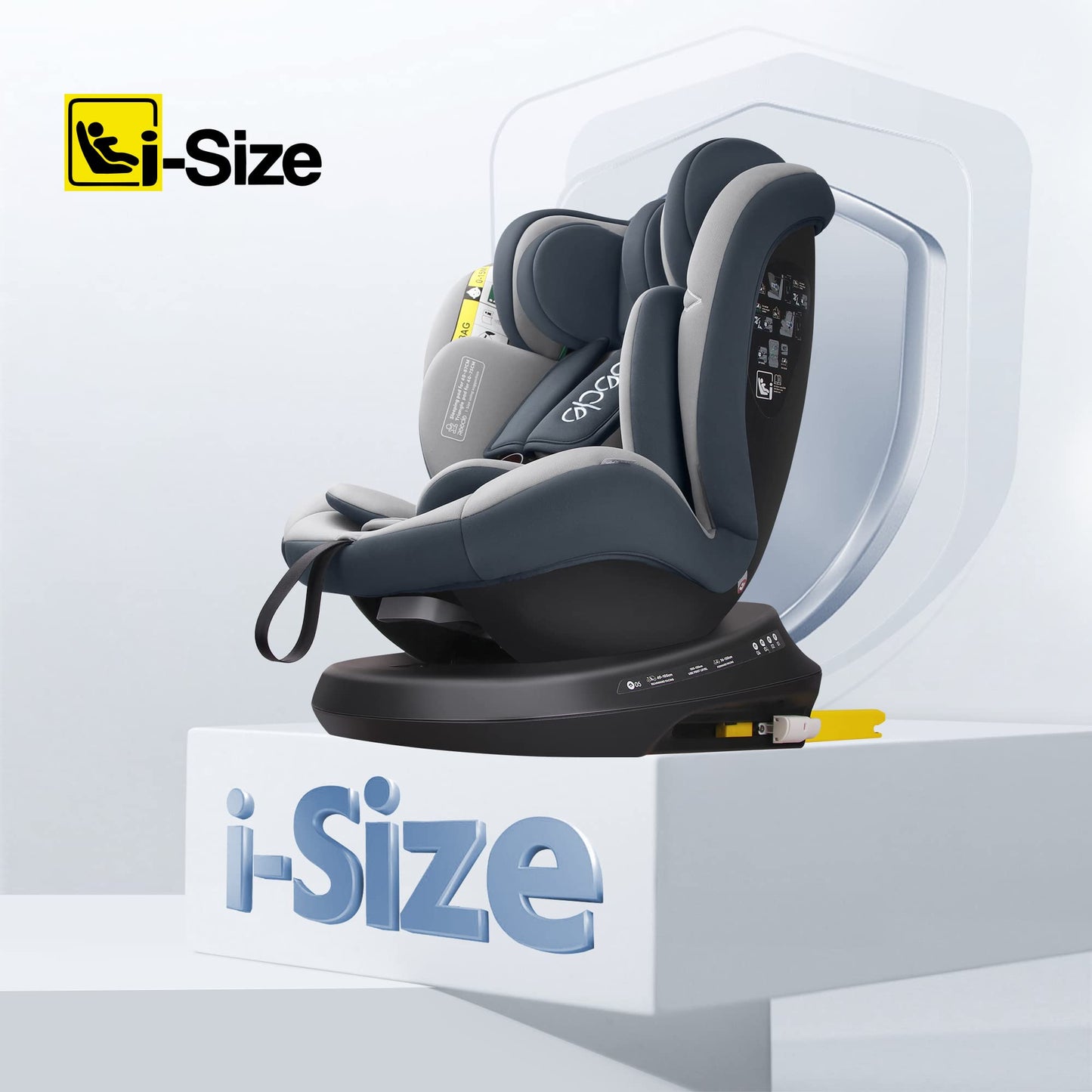 Reecle 360 Drehbar i-Size Kindersitz mit ISOFIX 40-150 cm (0-36 kg) Reboarder, ab Geburt -12 Jahre, ECE R129