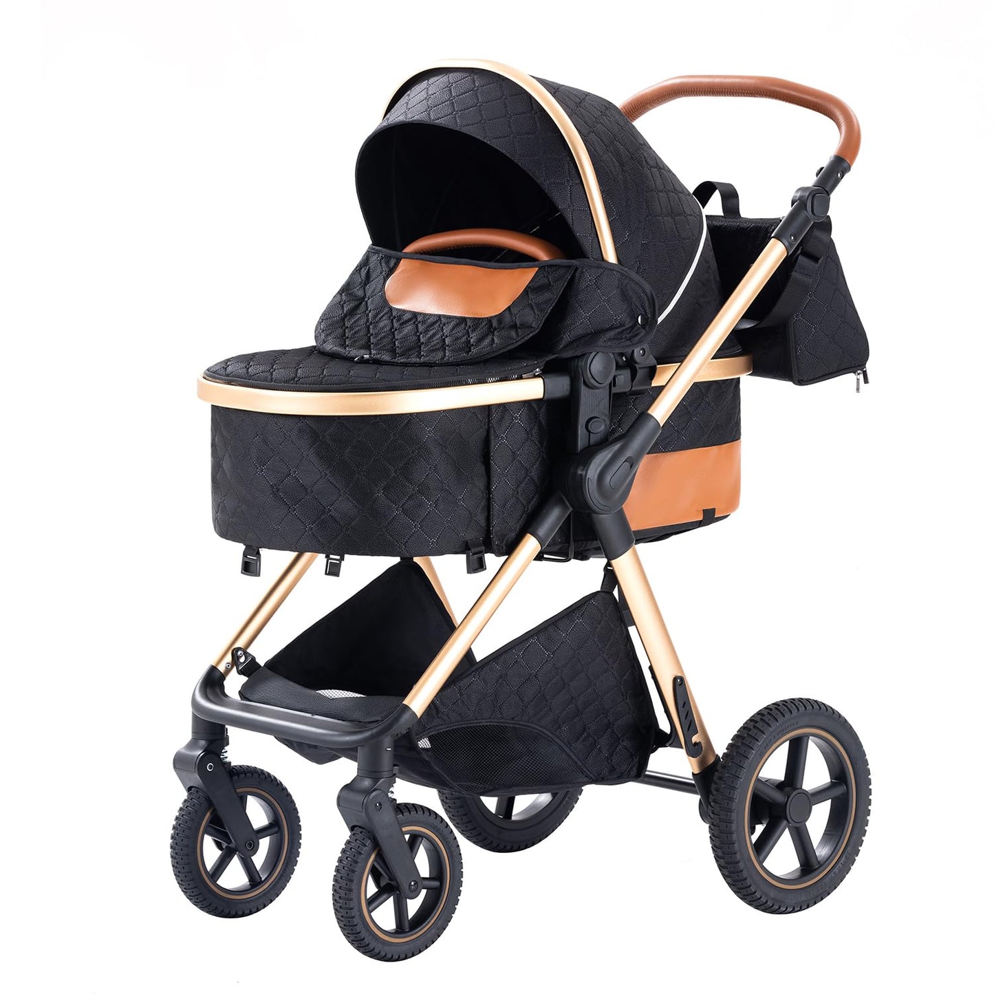 BEBBY 3-in-1 Kinderwagen Kombi-Set, 2-in-1 Buggy, Faltbar, Luxus, Travel System für Neugeborene