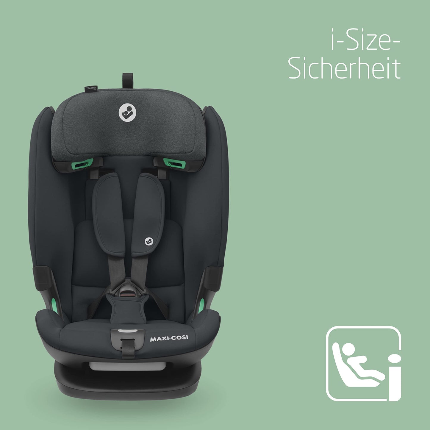 Maxi-Cosi Titan Plus i-Size, Mitwachsender Kinderautositz, 15 Monate-12 Jahre, Graphite
