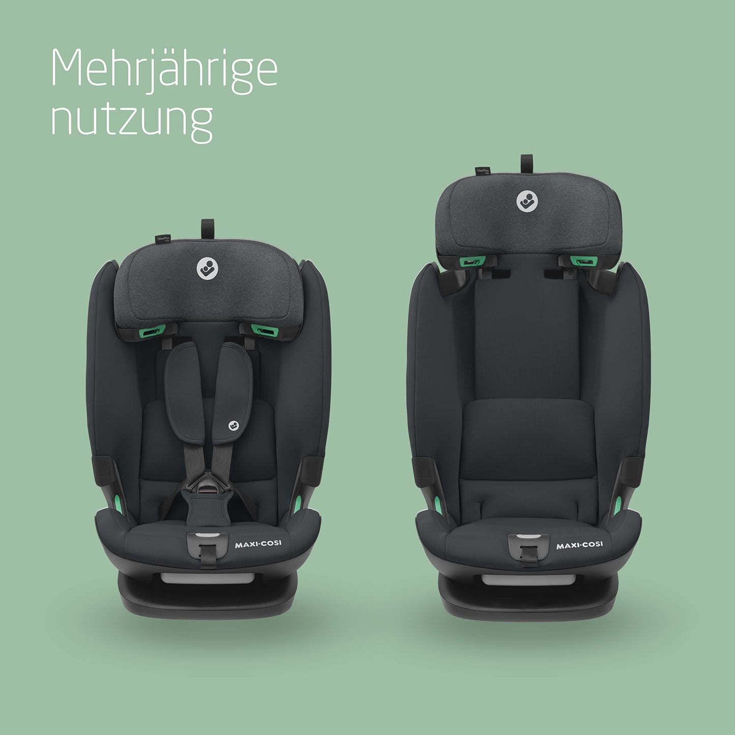 Maxi-Cosi Titan Plus i-Size, Mitwachsender Kinderautositz, 15 Monate-12 Jahre, Graphite