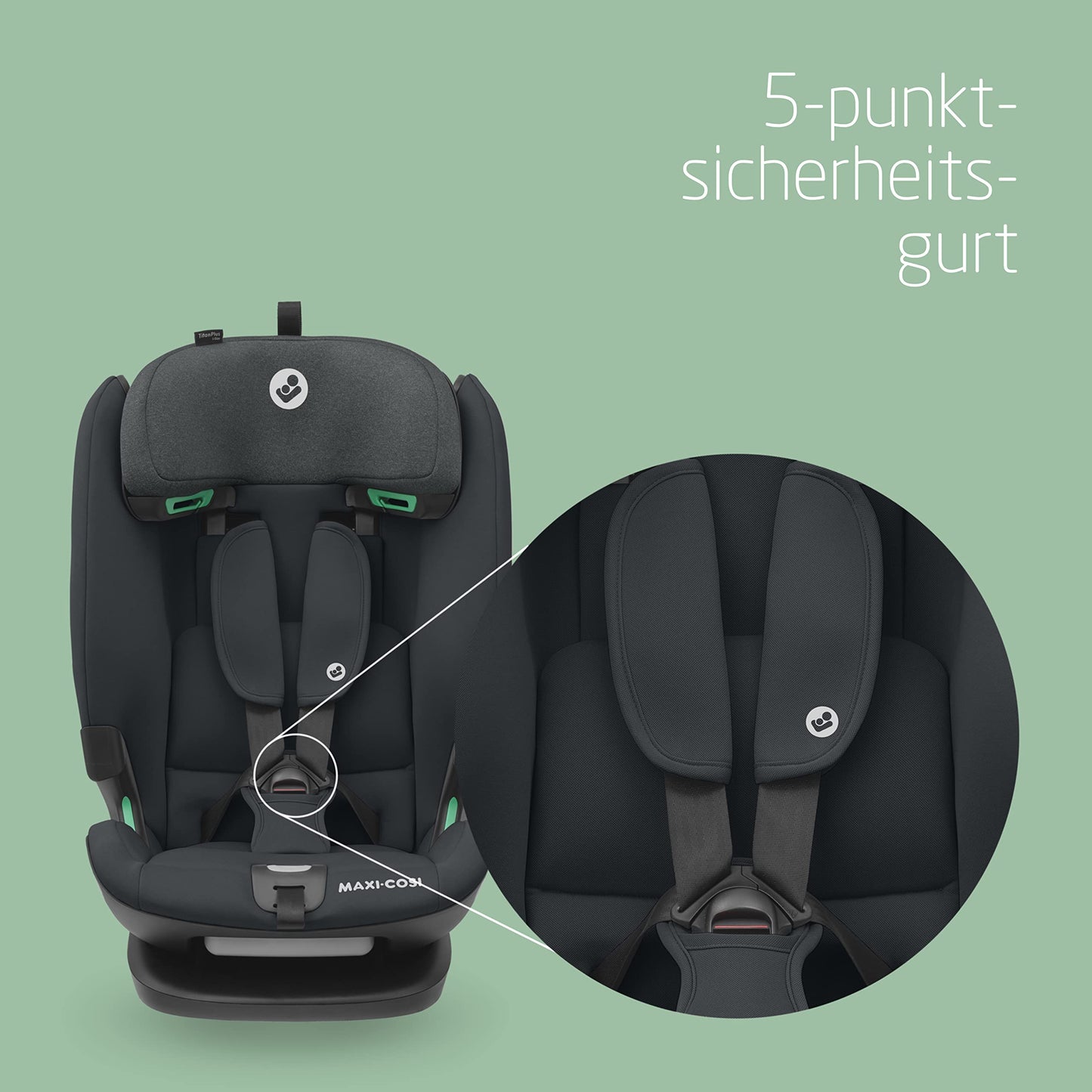 Maxi-Cosi Titan Plus i-Size, Mitwachsender Kinderautositz, 15 Monate-12 Jahre, Graphite