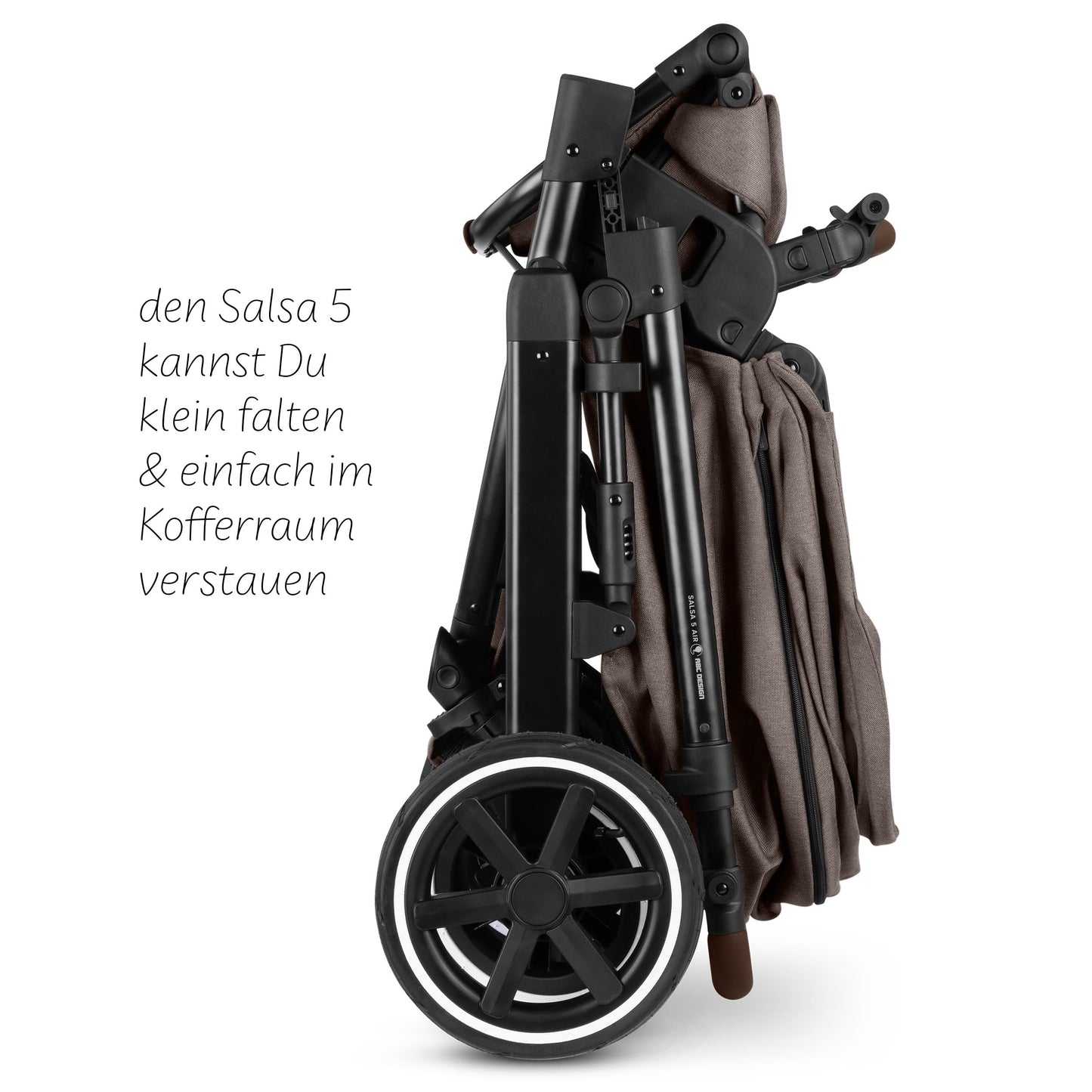 ABC Design Kinderwagen Salsa 5 Air Nature - 2in1 Kombi-Kinderwagen ab Geburt mit Luftreifen, Federung & großer Babywanne