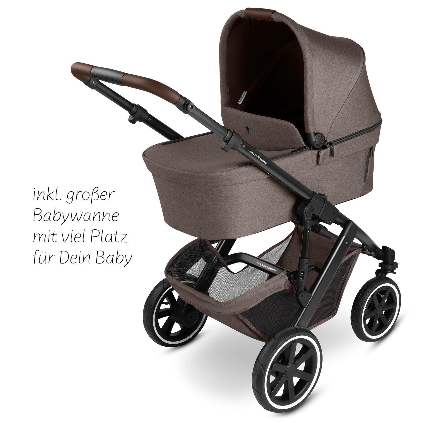 ABC Design Kinderwagen Salsa 5 Air Nature - 2in1 Kombi-Kinderwagen ab Geburt mit Luftreifen, Federung & großer Babywanne