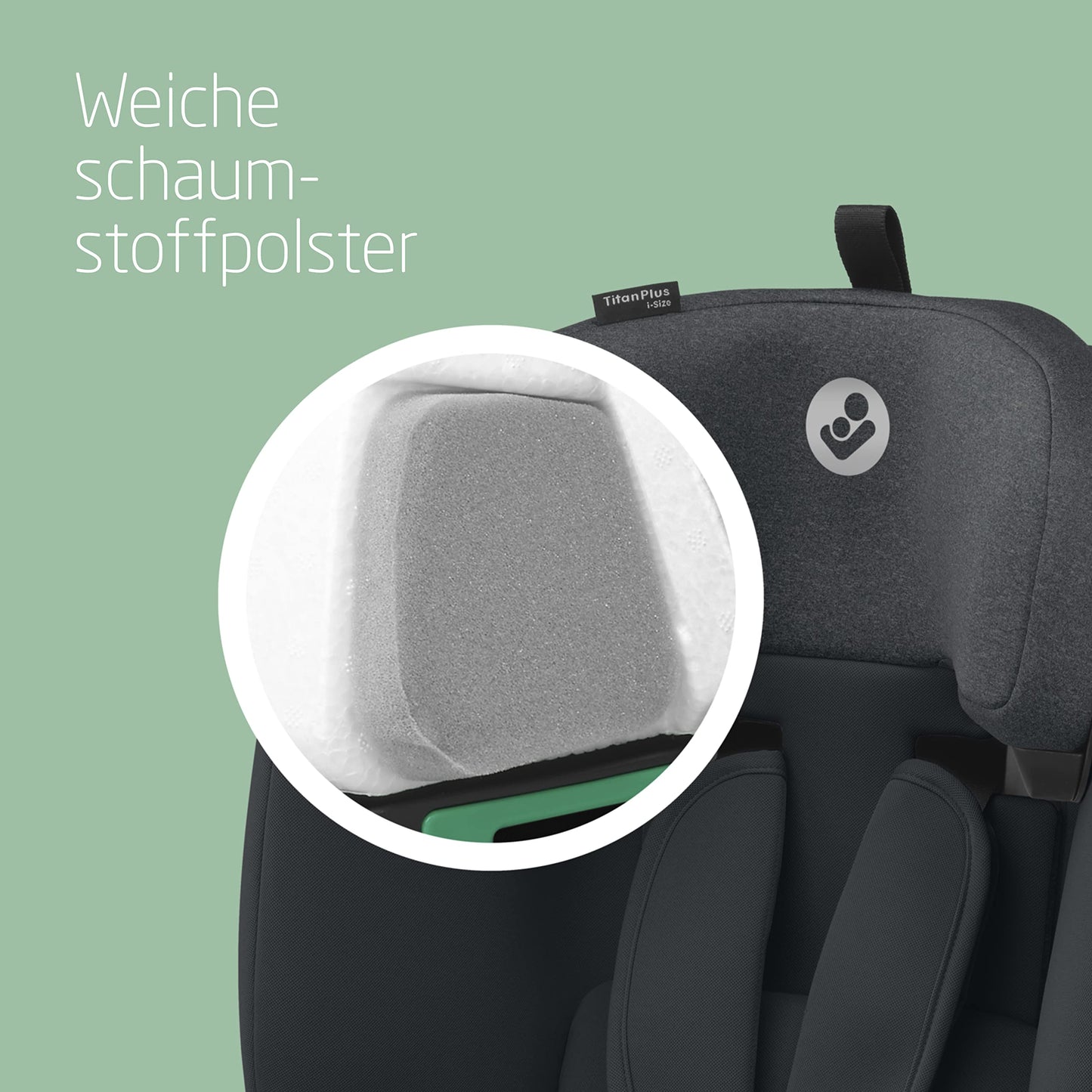 Maxi-Cosi Titan Plus i-Size, Mitwachsender Kinderautositz, 15 Monate-12 Jahre, Graphite