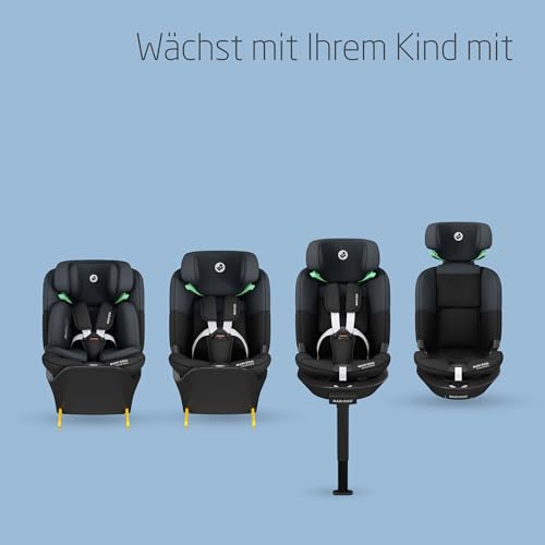 Maxi-Cosi Emerald 360 S i-Size, 360° Drehbarer Autositz, 0-12 Jahre, Tonal Black