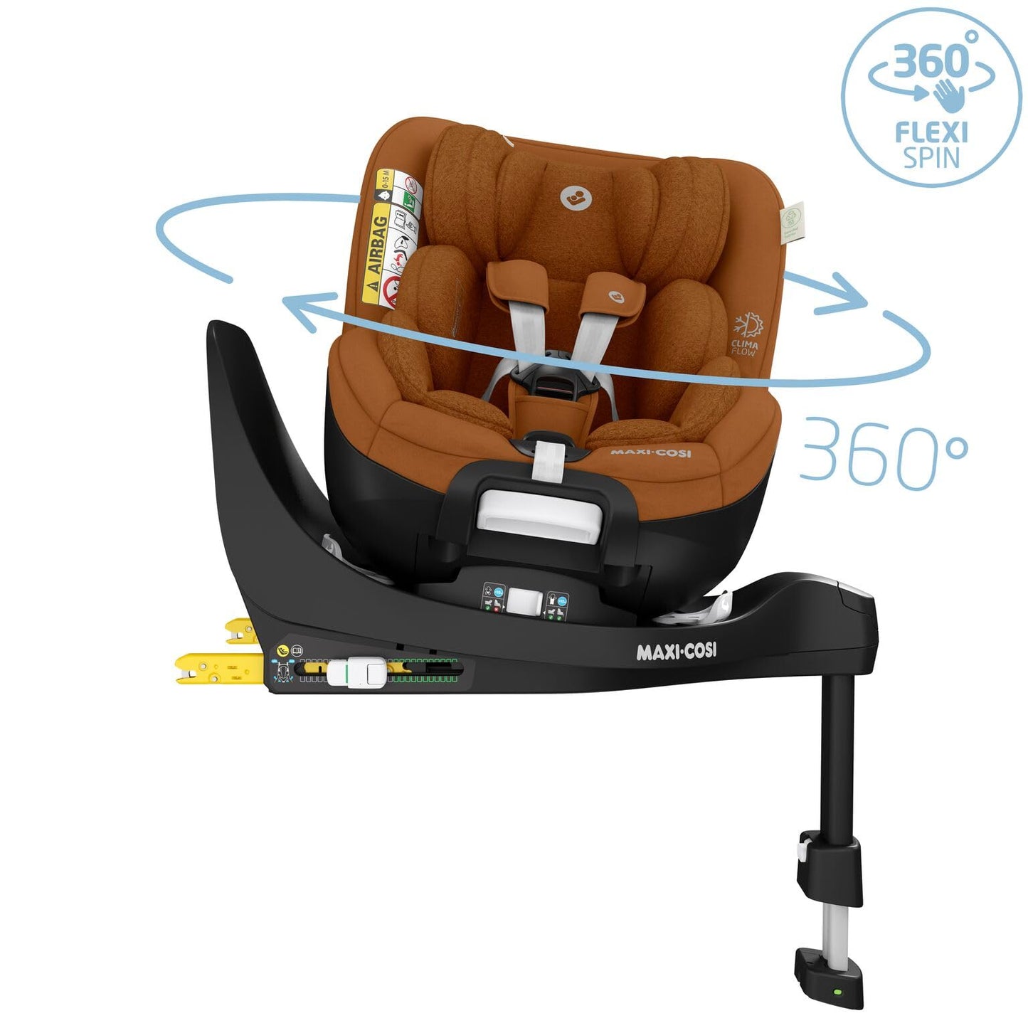 Maxi-Cosi Mica Pro Eco i-Size, 360° drehbarer Kindersitz, ISOFIX, 0-4 Jahre, Cognac