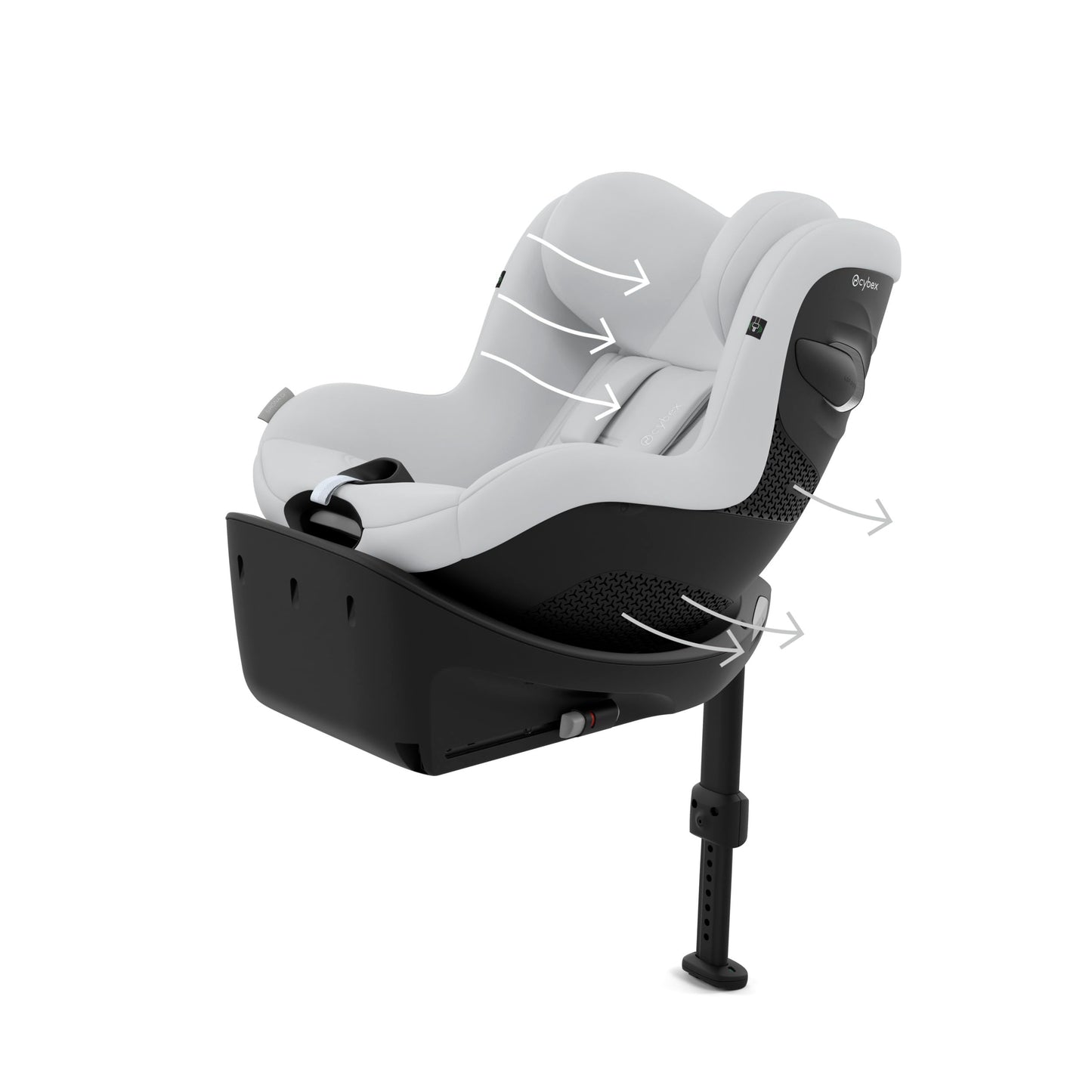 CYBEX Gold Sirona Gi i-Size, Kinder-Autositz inkl. Base, 3 Monate-4 Jahre, Fog Grey