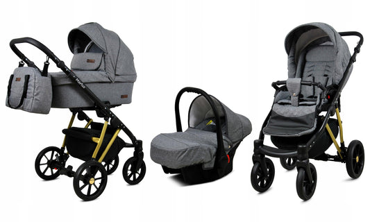 Baby Lux Bambimo 3in1 Kinderwagen Set, Babywanne, Buggy, Auto-Babyschale, Marlux Magnetic