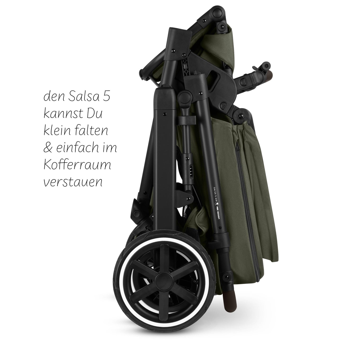ABC Design Salsa 5 Air Avocado, 2in1 Kombi-Kinderwagen ab Geburt, Luftreifen, Federung, Große Babywanne