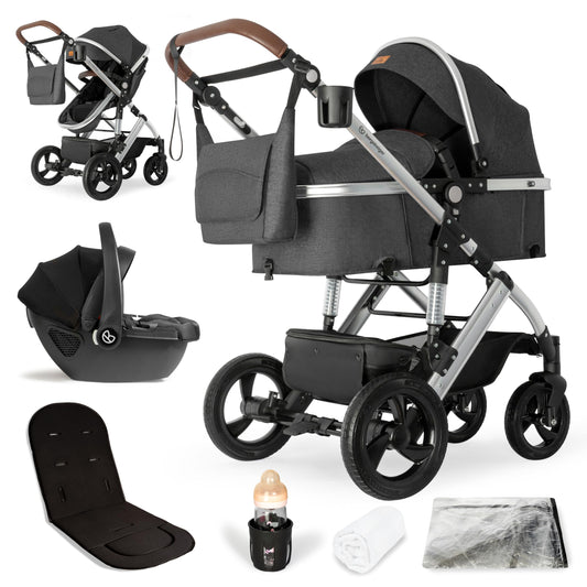 Bergsteiger Nizza 3 in 1 Kinderwagen, Kombikinderwagen Set, Babywanne & Buggy, Isofix Optional