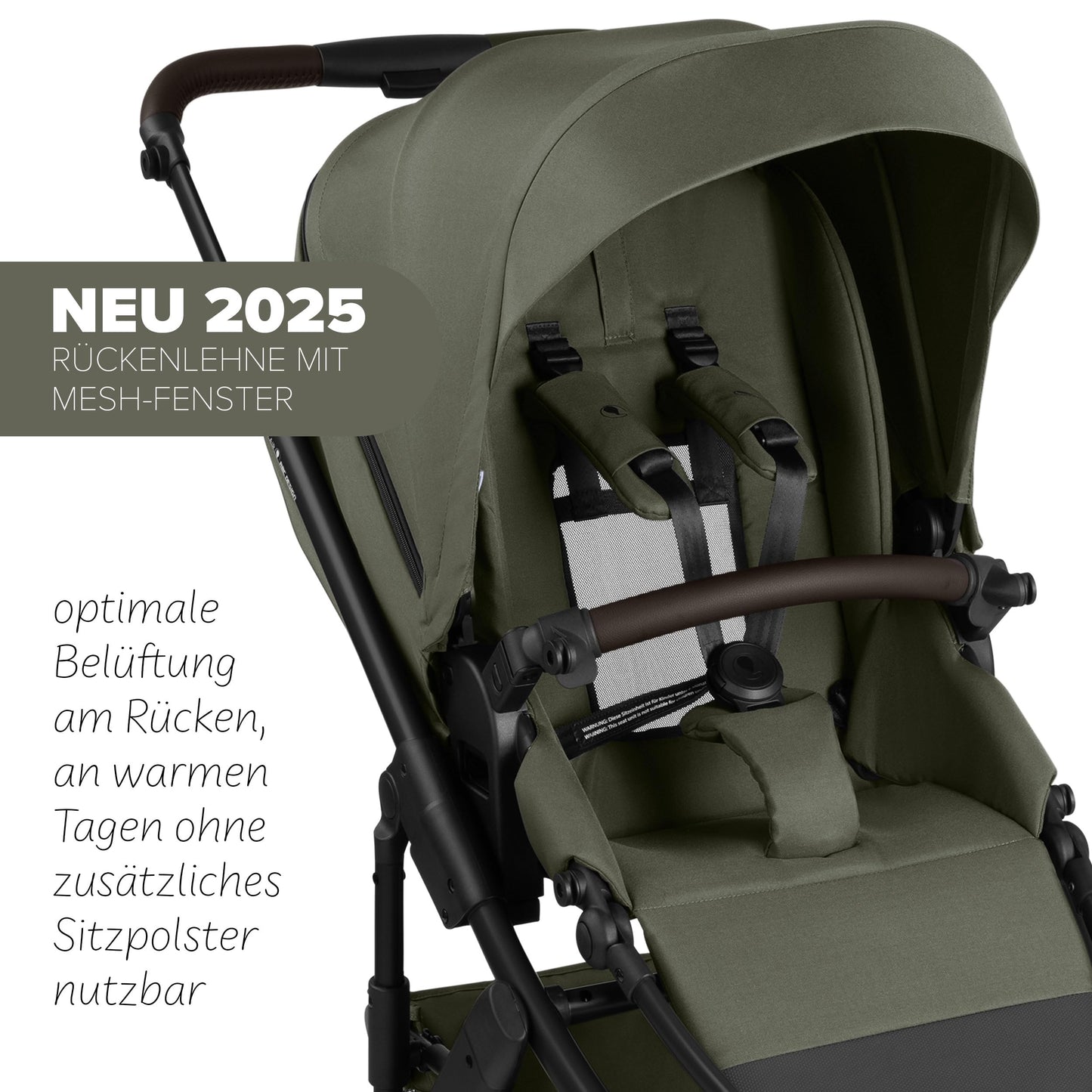 ABC Design Salsa 5 Air Avocado, 2in1 Kombi-Kinderwagen ab Geburt, Luftreifen, Federung, Große Babywanne