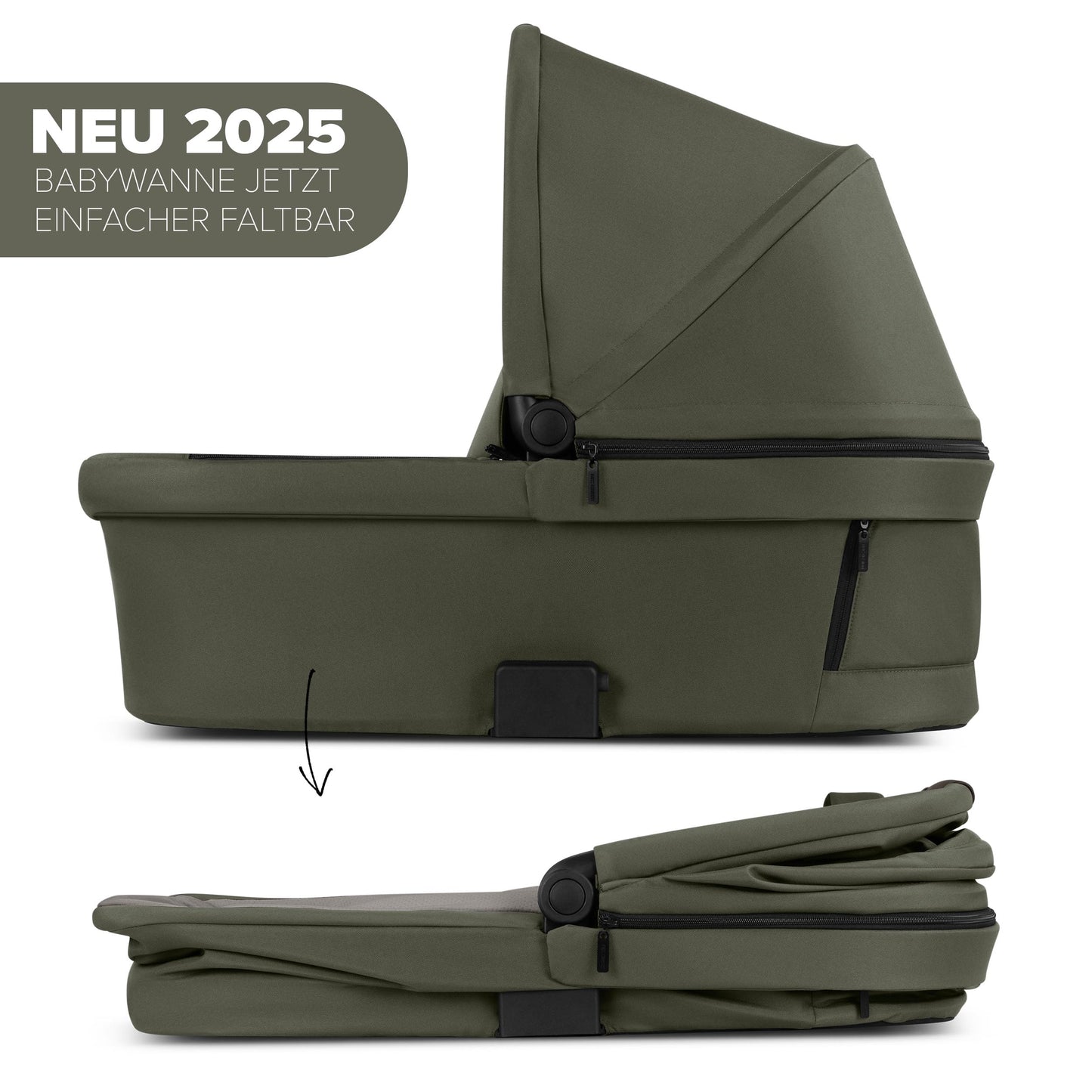 ABC Design Salsa 5 Air Avocado, 2in1 Kombi-Kinderwagen ab Geburt, Luftreifen, Federung, Große Babywanne