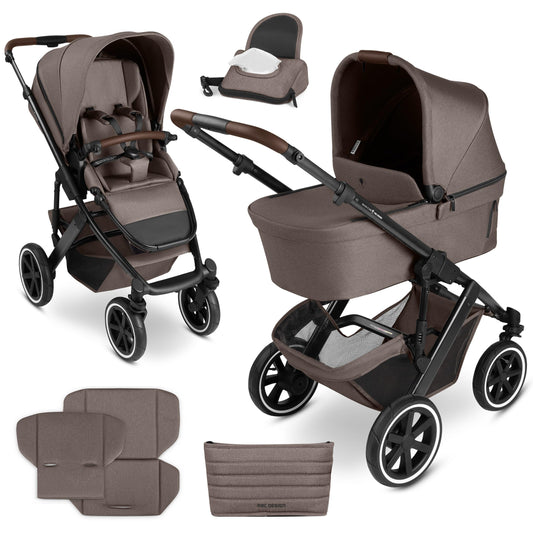 ABC Design Kinderwagen Salsa 5 Air Nature - 2in1 Kombi-Kinderwagen ab Geburt mit Luftreifen, Federung & großer Babywanne